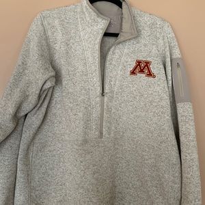 Women's Antigua Oatmeal Minnesota Golden Gophers Fortune Half-Zip Pullover.